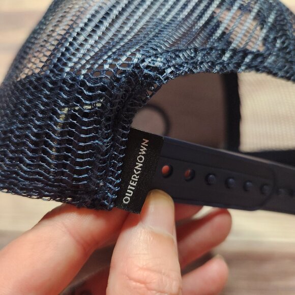 Outerknown Navy Blue Snapback Mesh Trucker Hat - Picture 5 of 7